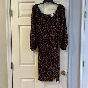 Princess Polly Women's Floral Midi Dress Black Size 4 Party Cocktail